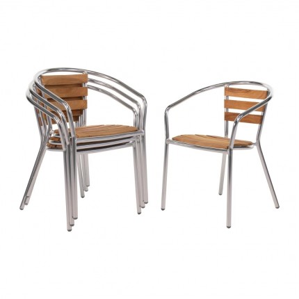 Al Fresco Aluminium and Ash Chair - Environmental Street Furniture