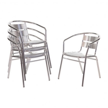 Al Fresco Aluminium Stacking Chairs - Environmental Street Furniture