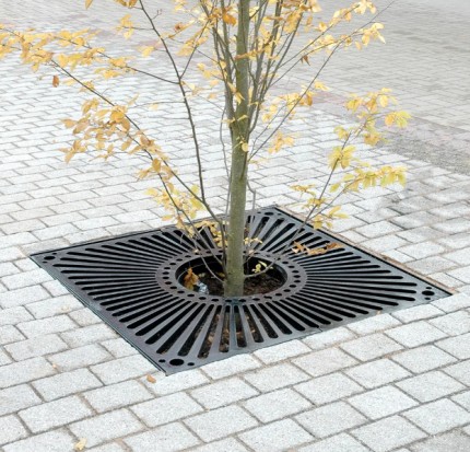 Sunburst Square Tree Grille - 1000 x 1000mm - Environmental Street Furniture