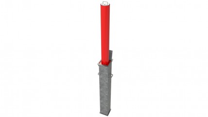 Large Round Lift Assist Telescopic Security Post RRB/R14/850/LA/GPC - Environmental Street Furniture