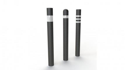 Black recycled plastic bollard range - Environmental Street Furniture