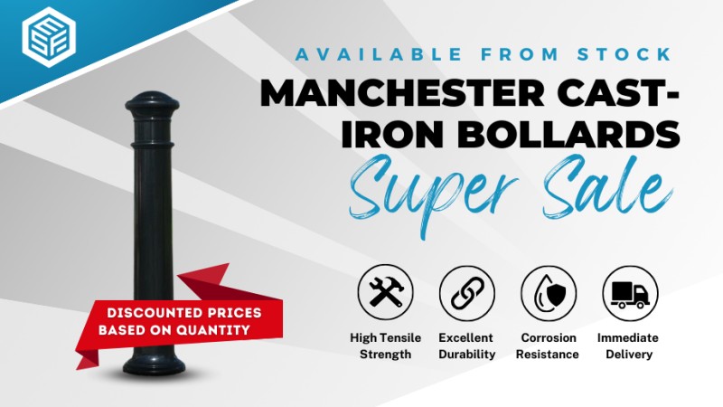 March Super Sale - Manchester Cast Iron Bollards 🚧 🛒 - Environmental Street Furniture