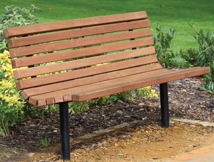 Roslin Steel Framed Timber Seat - Environmental Street Furniture